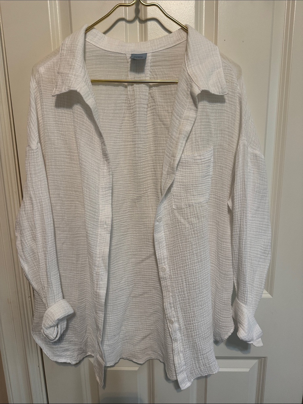 Shade & Shore White Lightweight Button-Up Shirt